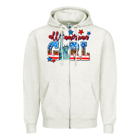 Oatmeal Heather all american girl Zipper Hoodie - AdoDesignShop