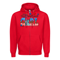 Red all american girl Zipper Hoodie - AdoDesignShop