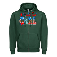 Sports Green all american girl Zipper Hoodie - AdoDesignShop