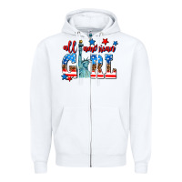 White all american girl Zipper Hoodie - AdoDesignShop