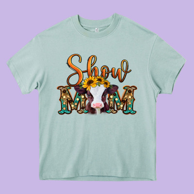Show Mom Baby Cow Heavy Core Tee Designed By Jasminsmagicworld
