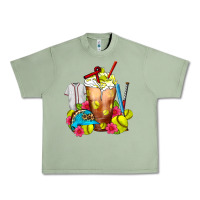 Oil Green Softball Frappe Coffee Urban Heavy Tee - FaDigitalArtStudio
