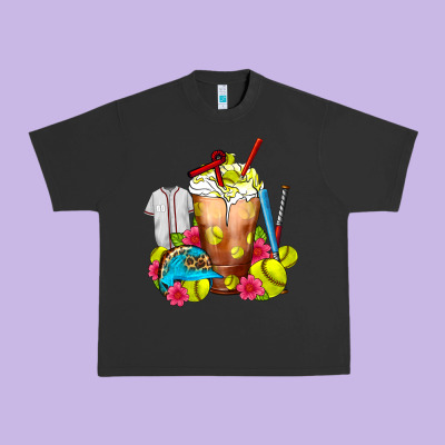 Softball Frappe Coffee Urban Heavy Tee Designed By Fadigitalartstudio