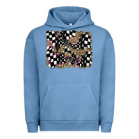 Pigment Pebble Blue racing leopard backgraund Urban Hoodie - JahusDesignShop