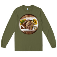 Army Green american football round earrings Long Sleeve Tee - BundleAndBundleShop