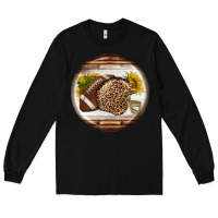 Black american football round earrings Long Sleeve Tee - BundleAndBundleShop