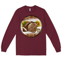 Burgundy american football round earrings Long Sleeve Tee - BundleAndBundleShop