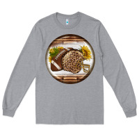 Heather Grey american football round earrings Long Sleeve Tee - BundleAndBundleShop