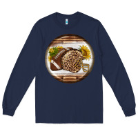 Navy american football round earrings Long Sleeve Tee - BundleAndBundleShop