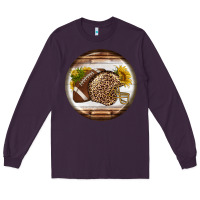 Plum american football round earrings Long Sleeve Tee - BundleAndBundleShop