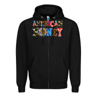 Black American honey Zipper Hoodie - AdoDesignShop