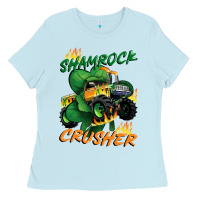 Baby Blue Shamrock crusher St. Patrick's Day Ladies Tee - CowGirlArtShop