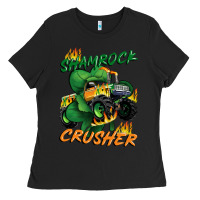 Black Shamrock crusher St. Patrick's Day Ladies Tee - CowGirlArtShop