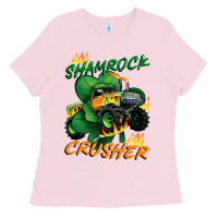 Bubblegum Pink Shamrock crusher St. Patrick's Day Ladies Tee - CowGirlArtShop
