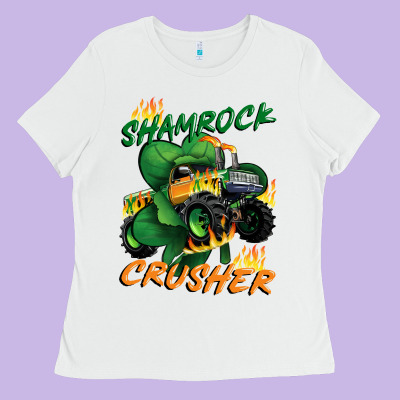 Shamrock Crusher St. Patrick's Day Ladies Tee Designed By Cowgirlartshop
