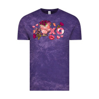 Cloud Purple Chicken Valentine's Day xoxo Vintage Tee - FaDigitalArtStudio