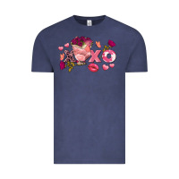 Vintage Denim Chicken Valentine's Day xoxo Vintage Tee - FaDigitalArtStudio