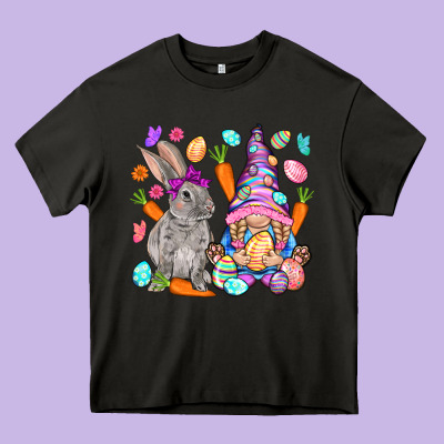 Easter Gnome And Rabbit Easter Day Heavy Core Tee Designed By Howdyjamesfarm