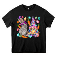 Black Easter gnome and rabbit Easter Day Heavy Core Tee - HowdyJamesFarm