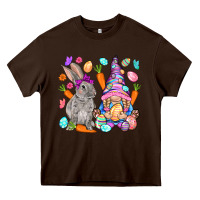 Chocolate Brown Easter gnome and rabbit Easter Day Heavy Core Tee - HowdyJamesFarm