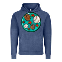 Vintage Denim baseball with sunflower round earrings Vintage Hoodie - BundleAndBundleShop