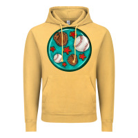 Vintage Mustard baseball with sunflower round earrings Vintage Hoodie - BundleAndBundleShop