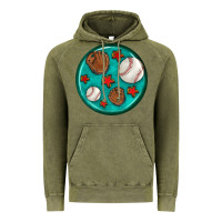 Vintage Olive baseball with sunflower round earrings Vintage Hoodie - BundleAndBundleShop