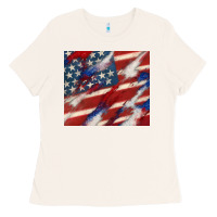 Bone American flag glitter 4th of july Ladies Tee - CowGirlArtShop