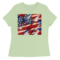 Matcha American flag glitter 4th of july Ladies Tee - CowGirlArtShop