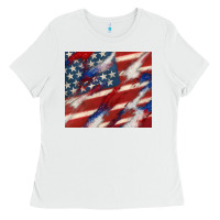 White American flag glitter 4th of july Ladies Tee - CowGirlArtShop