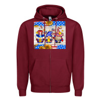 Burgundy American gnomes Zipper Hoodie - AdoDesignShop