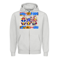 Dove Grey American gnomes Zipper Hoodie - AdoDesignShop