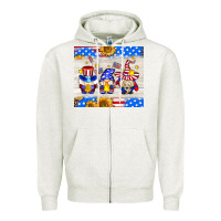 Oatmeal Heather American gnomes Zipper Hoodie - AdoDesignShop