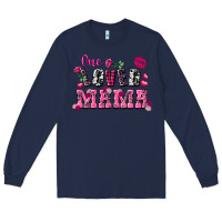 Navy one loved mama valentine's day Long Sleeve Tee - FaDigitalArtStudio