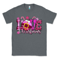 Charcoal Heather love christmas pink Classic Tee - CowGirlArtShop
