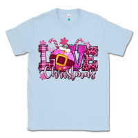 Dusty Blue love christmas pink Classic Tee - CowGirlArtShop