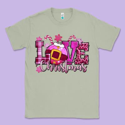 Love Christmas Pink Classic Tee Designed By Cowgirlartshop