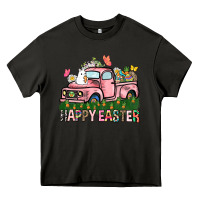 Asphalt Happy Easter Day truck Heavy Core Tee - HowdyJamesFarm