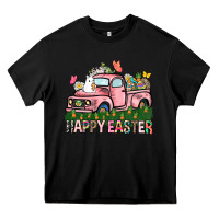 Black Happy Easter Day truck Heavy Core Tee - HowdyJamesFarm