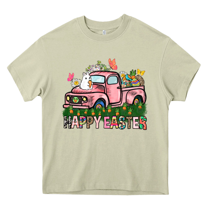 Happy Easter Day Truck Heavy Core Tee by HowdyJamesFarm | Teevron