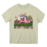 Mossy Happy Easter Day truck Heavy Core Tee - HowdyJamesFarm