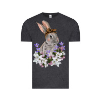 Easter Day Flowers Bunny Vintage Tee | Teevron