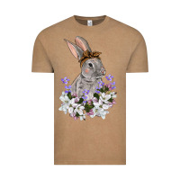 Vintage Coffee Easter Day Flowers bunny Vintage Tee - OliviaCreatesArt