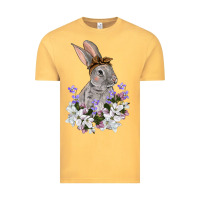 Vintage Mustard Easter Day Flowers bunny Vintage Tee - OliviaCreatesArt