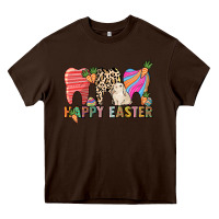 Chocolate Brown Happy Easter Dental Heavy Core Tee - HowdyJamesFarm