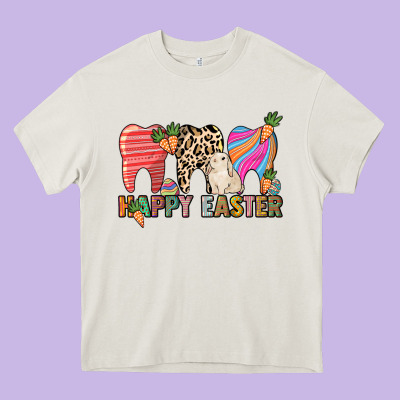 Happy Easter Dental Heavy Core Tee Designed By Howdyjamesfarm