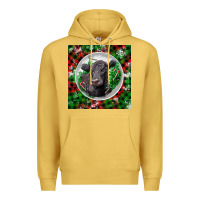 Antique Gold christmas black angus cow Premium Hoodie - LillyAllenDesigns
