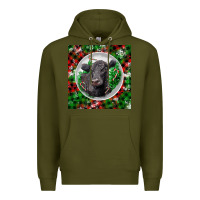 Army Green christmas black angus cow Premium Hoodie - LillyAllenDesigns