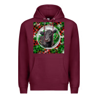 Burgundy christmas black angus cow Premium Hoodie - LillyAllenDesigns