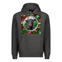 Charcoal Heather christmas black angus cow Premium Hoodie - LillyAllenDesigns